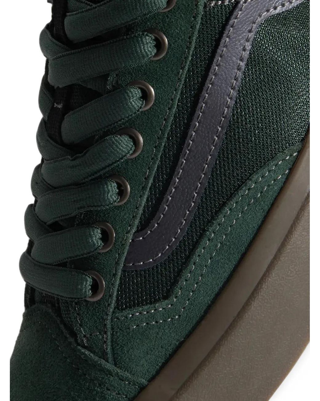 Vans Green Old Skool Suede-Panelled Sneakers