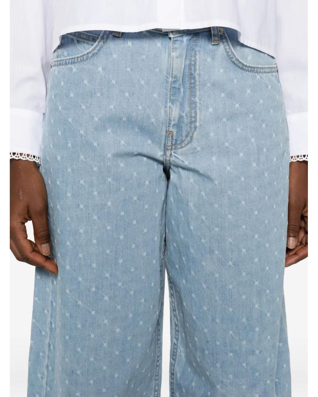 Maje Blue Textured Balloon Jeans