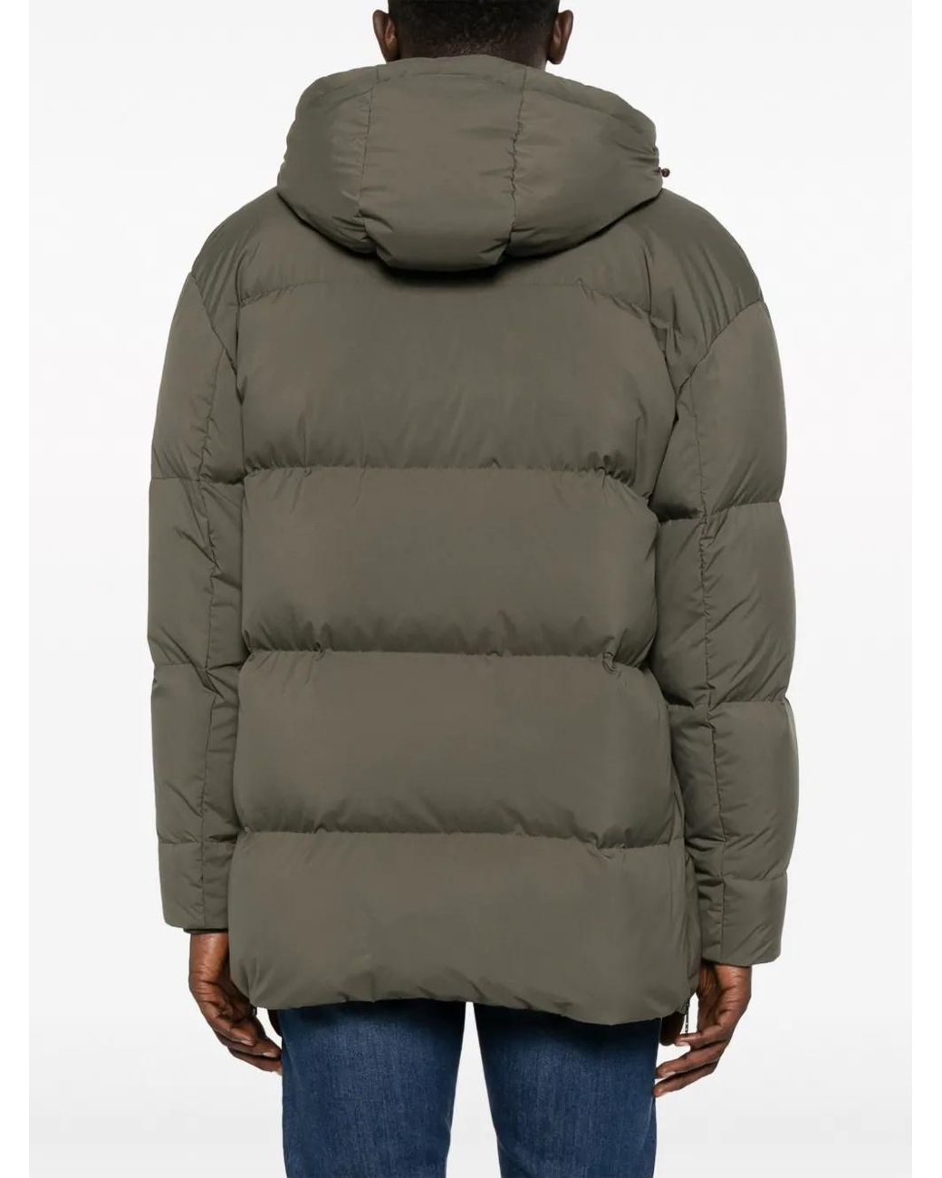 Canali Green Hooded Padded Jacket for men
