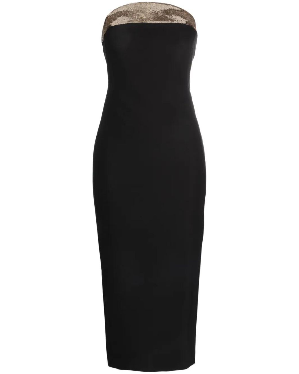 Genny Black Sequin-Embellished Midi Dress