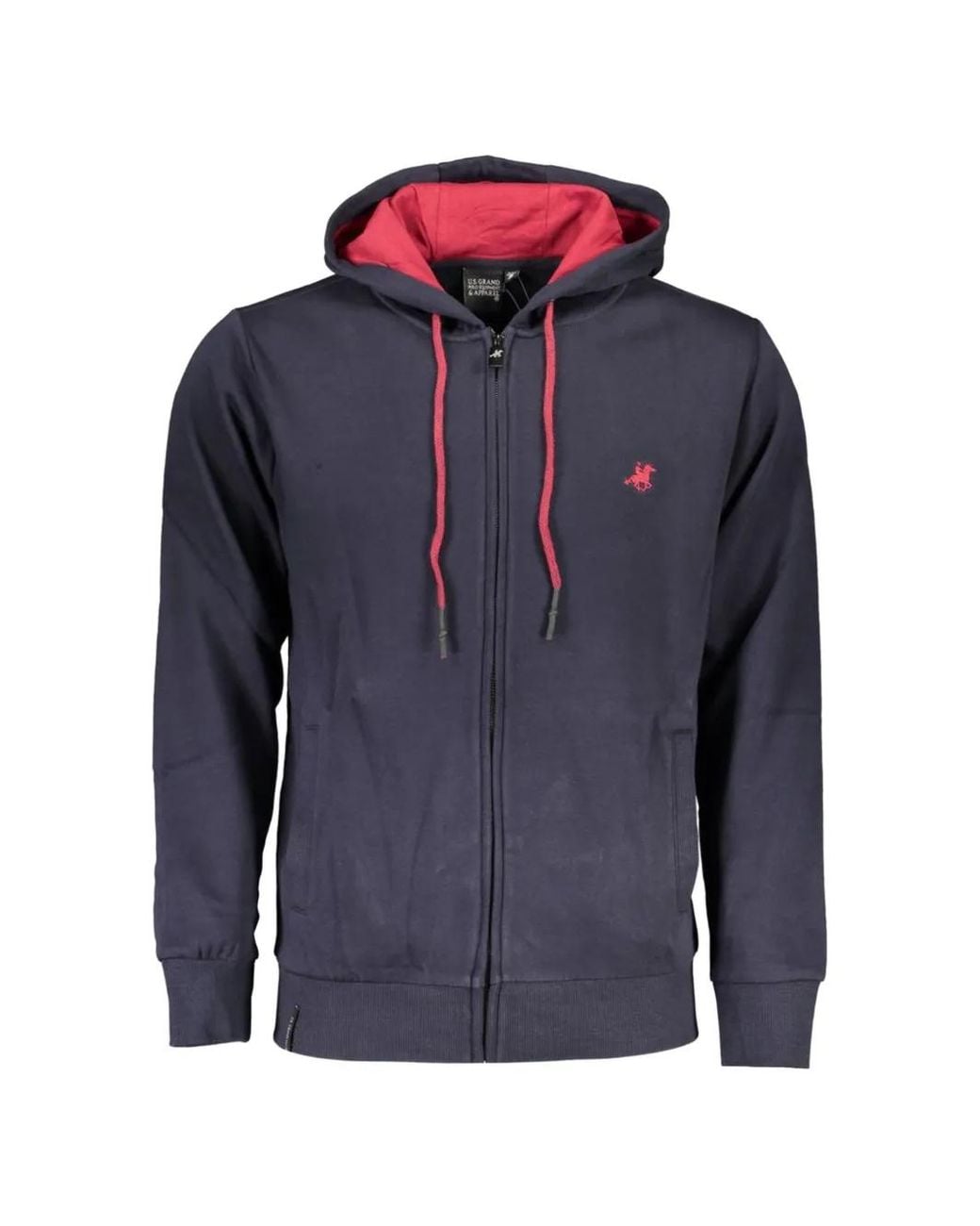 U.S. Grand Blue Logo-Embroidered Zip-Up Hoodie for men