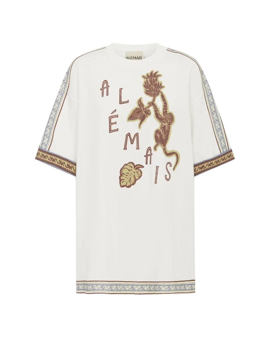 ALÉMAIS White Monkey Dance Graphic-Print T-Shirt
