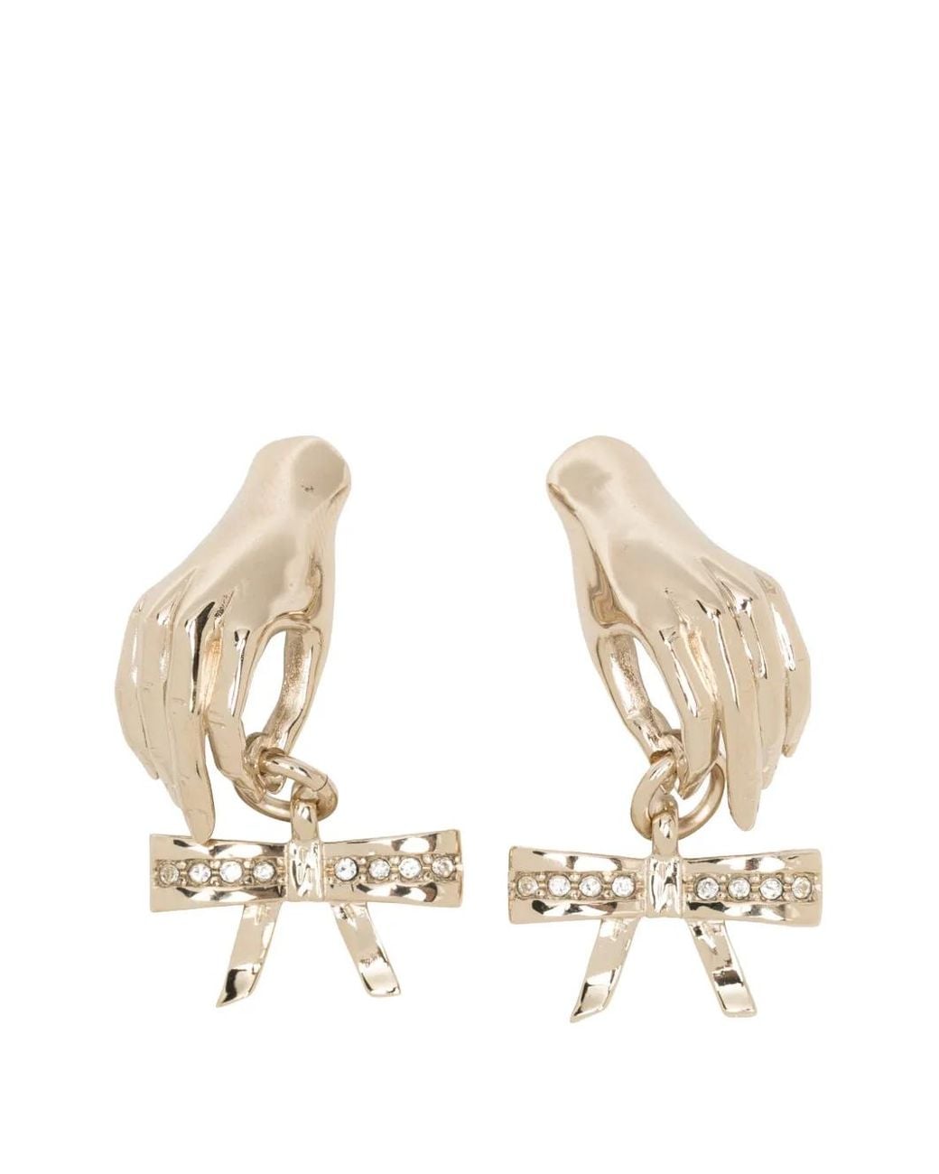 Vivetta Natural Crystal-Embellished Bow Earrings