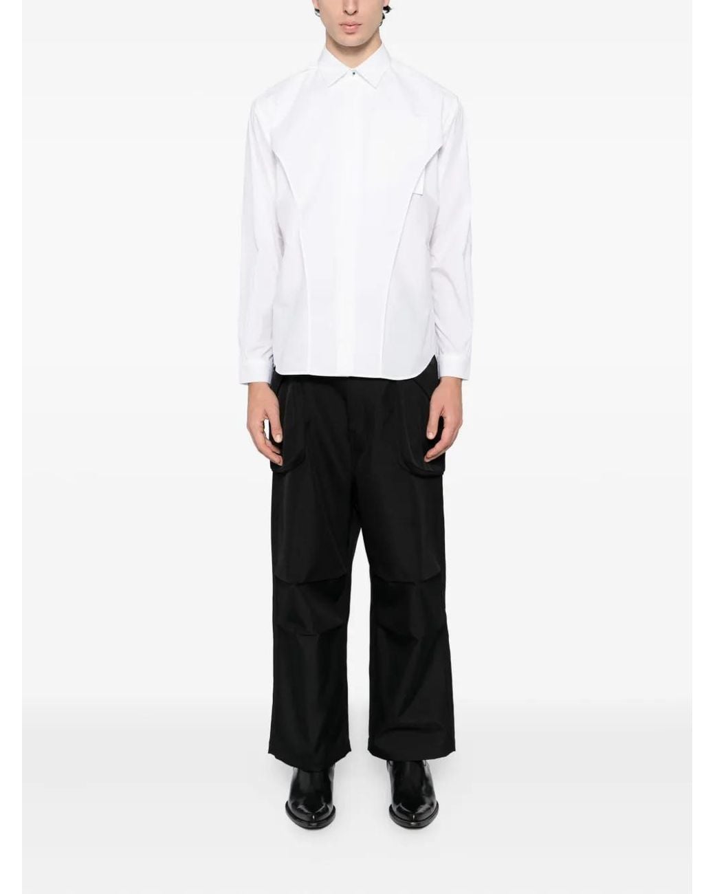 Undercover White Concealed Button Fastening Shirt for men