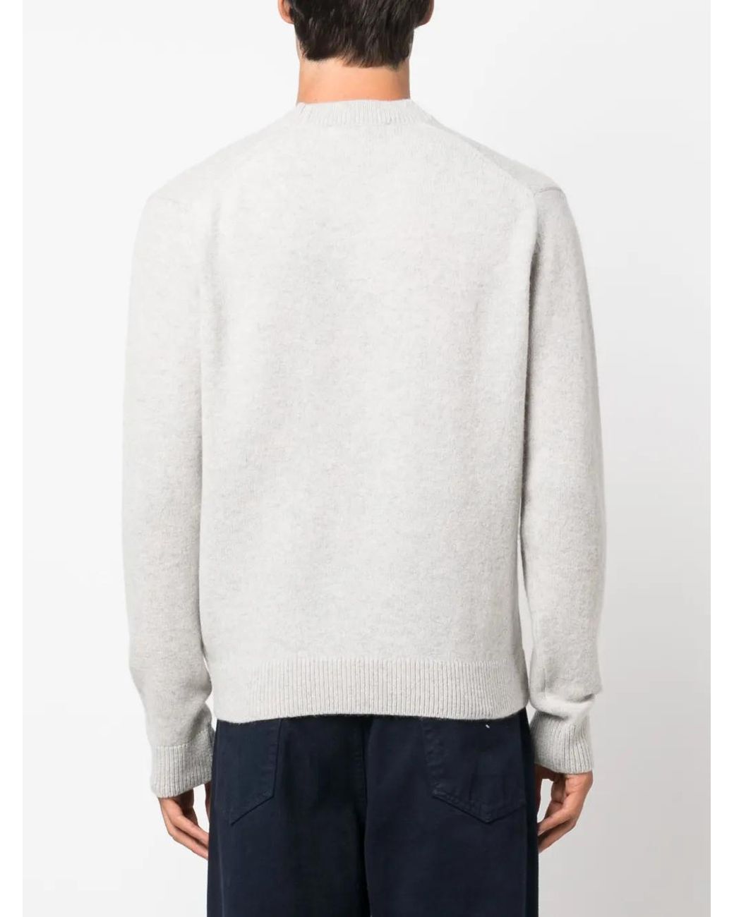 Maison Kitsuné White Sweater With Fox Application for men