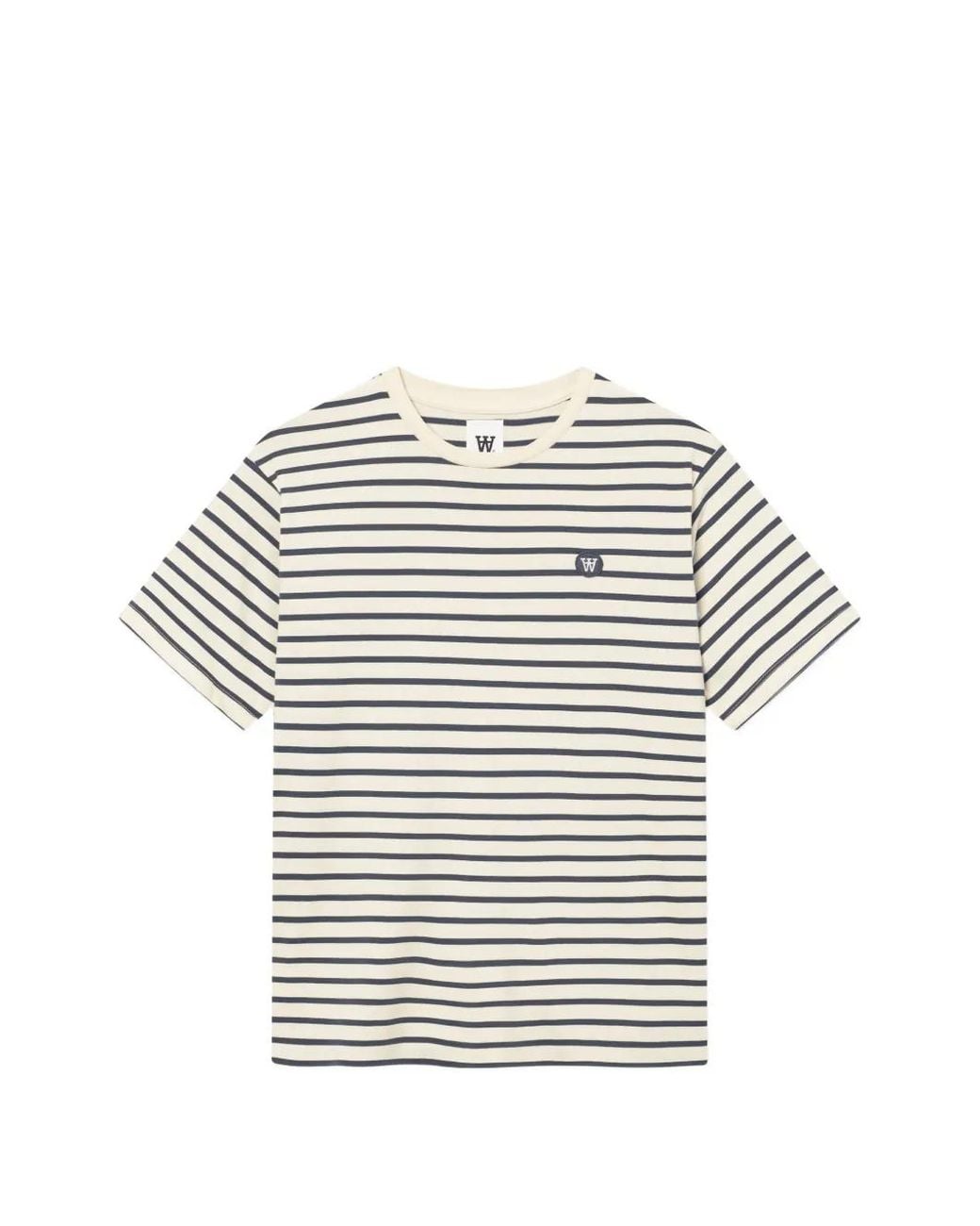 WOOD WOOD Gray T-Shirt Rayé À Patch Logo for men