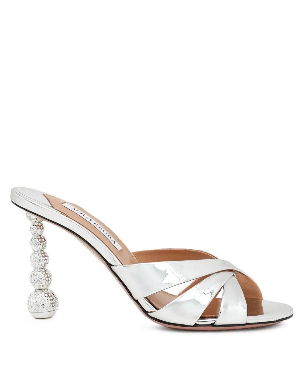 Aquazzura Metallic Yes Baby Crystal-Embellished Heeled Sandals