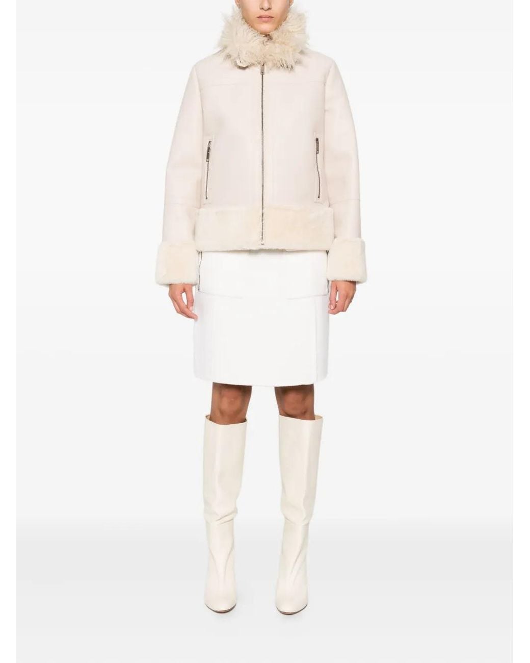Twinset Natural Trimmed Zip-Front Jacket
