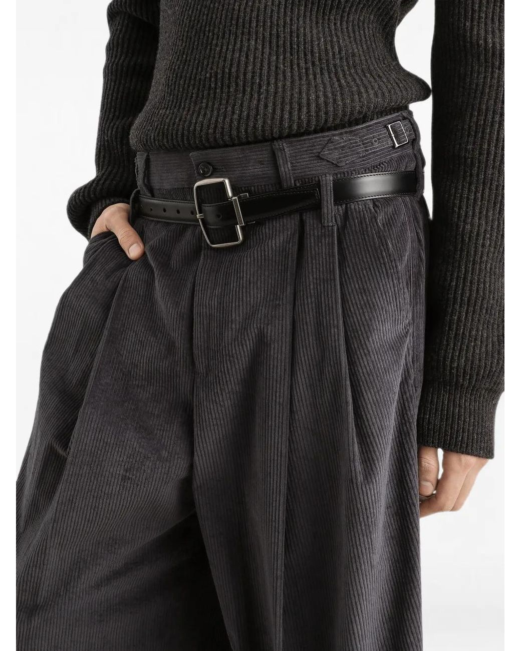 Dolce & Gabbana Black Pantalon En Velours for men