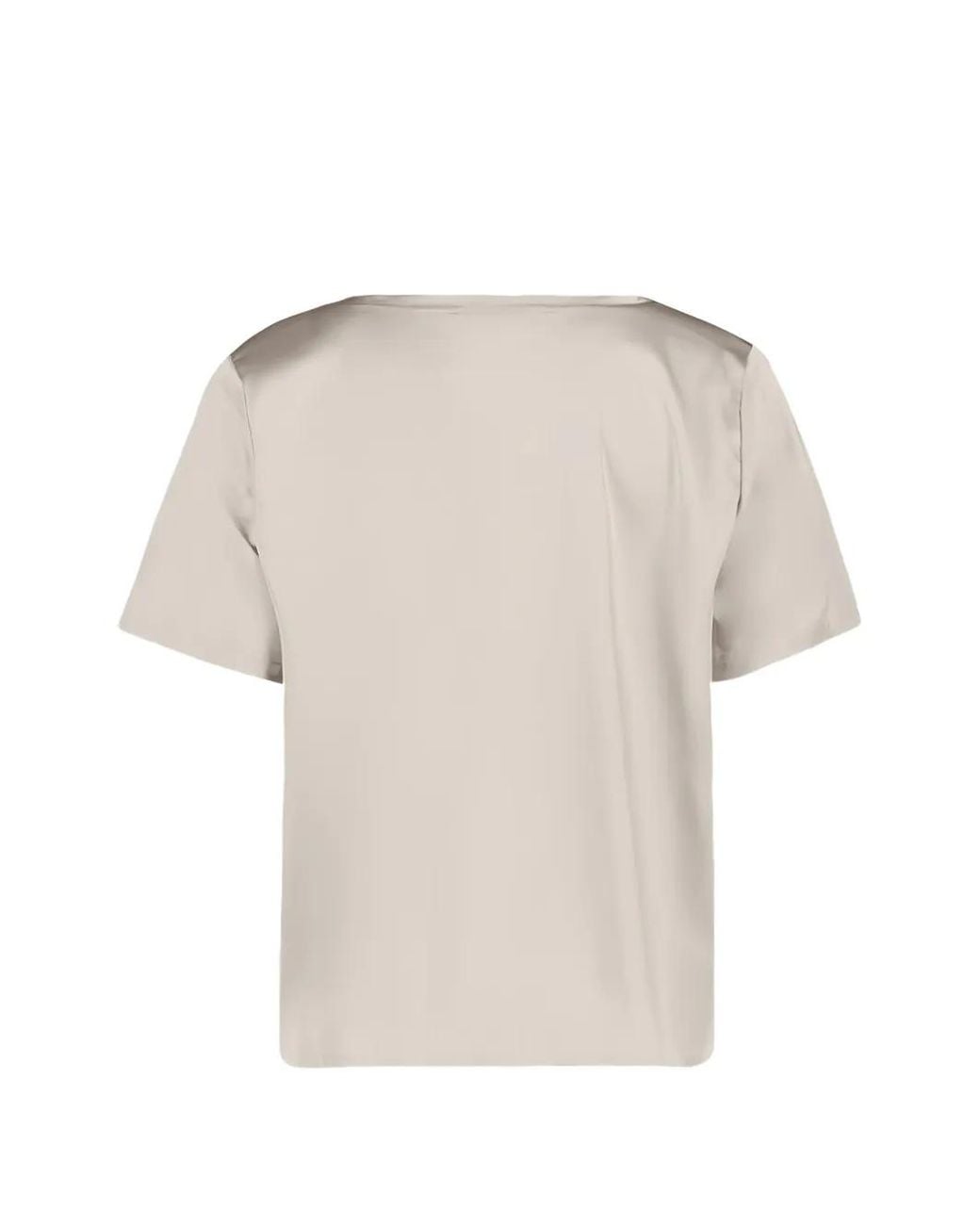 Betty Barclay White Satin-Finish Short-Sleeved Blouse