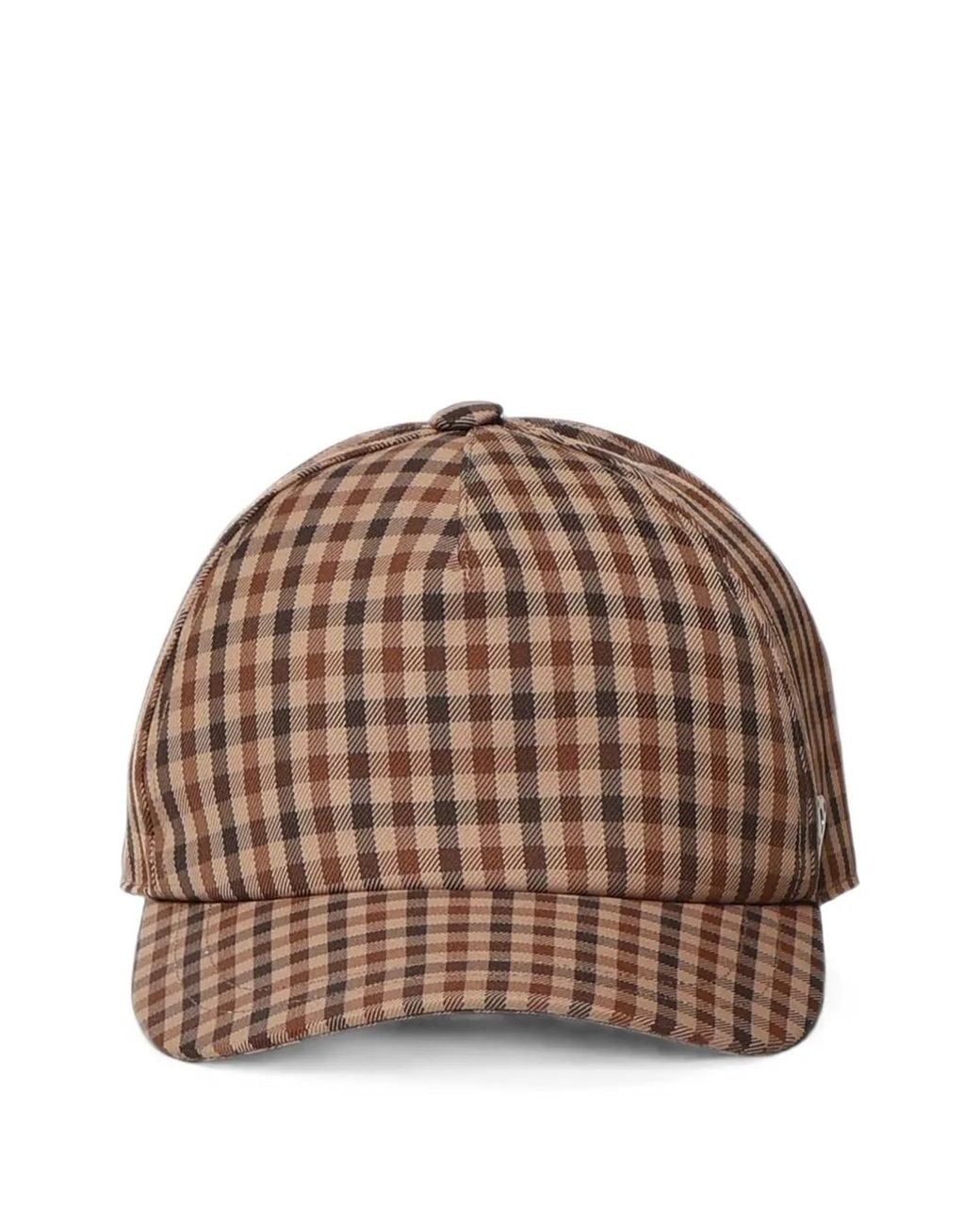 Dondup Brown Casquette À Carreaux Vichy