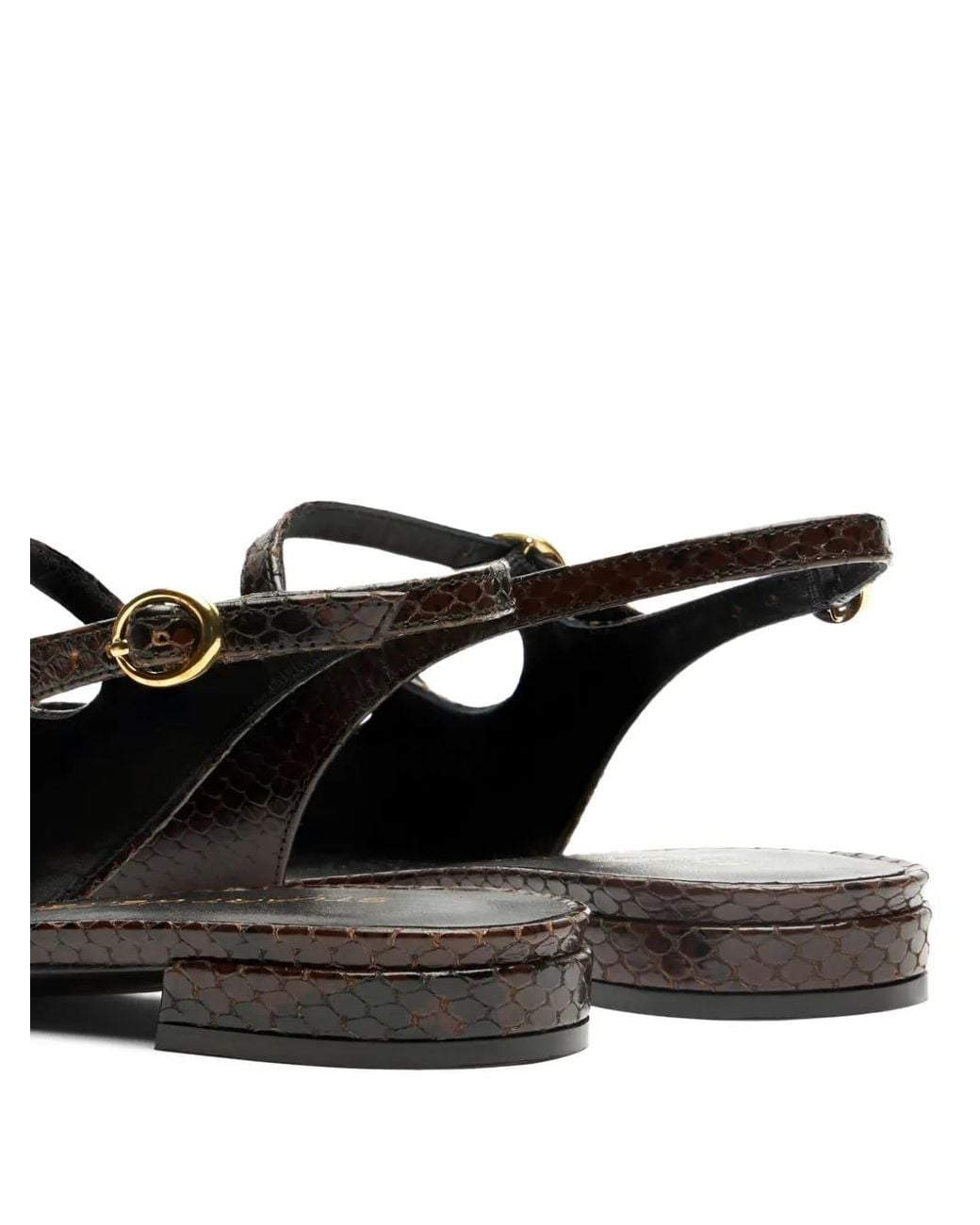 Stuart Weitzman Black Slingback-Pumps Mit Schlangenleder-Effekt