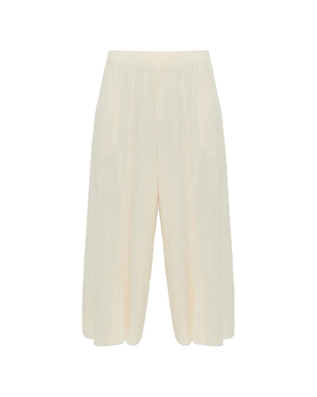 Pleats Please Issey Miyake White A-Poc Pleats Trousers