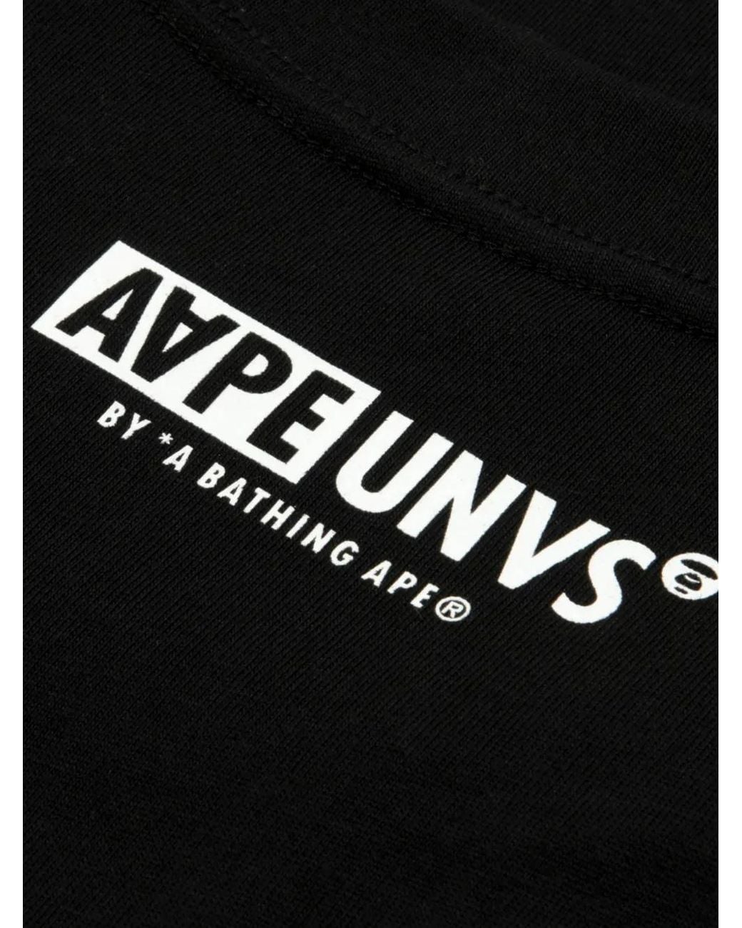 Aape By A Bathing Ape Black Aapeunvs Camouflage-Print T-Shirt for men