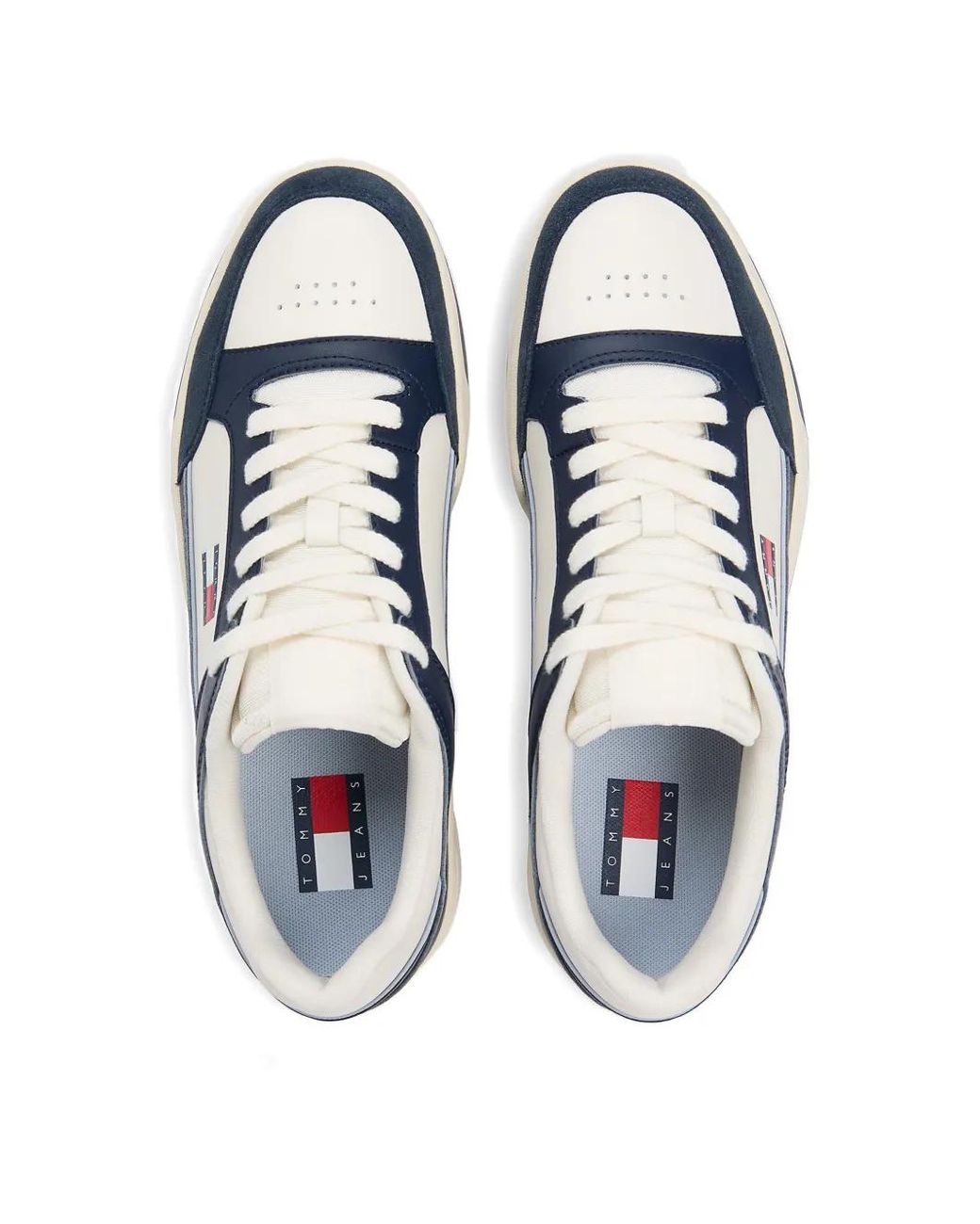 Tommy Hilfiger Blue Panelled Logo-Patch Sneakers for men
