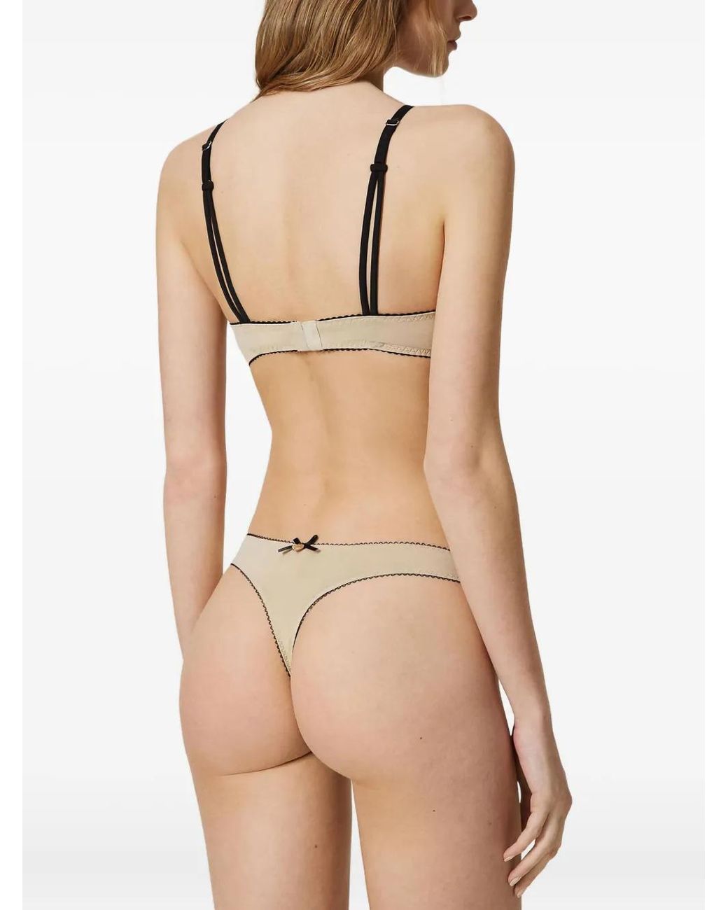 Twinset Natural Floral-Embroidered Briefs
