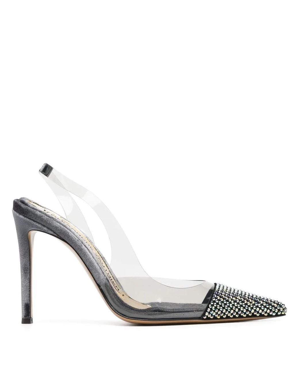 Alexandre Vauthier Metallic Rhinestone-Embellished Slingback Pumps