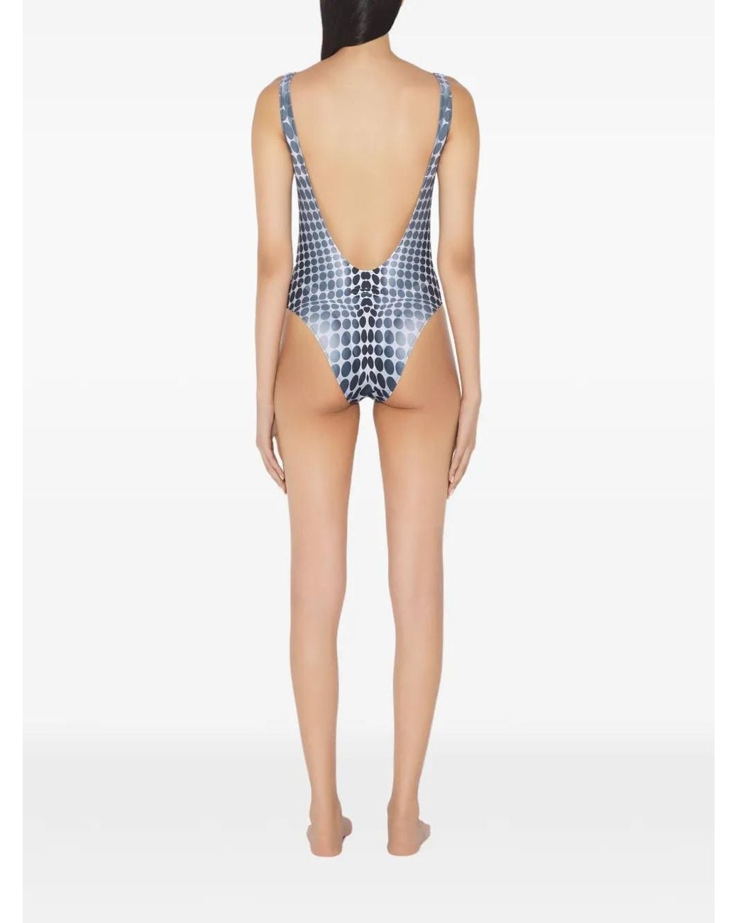 Jean Paul Gaultier Blue Printed-Dots Swimsuit