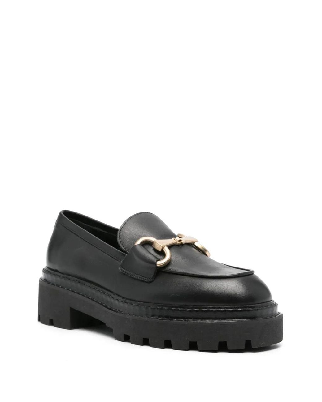 vamsko-horsebit-detail-leather-loafers-in-black-lyst