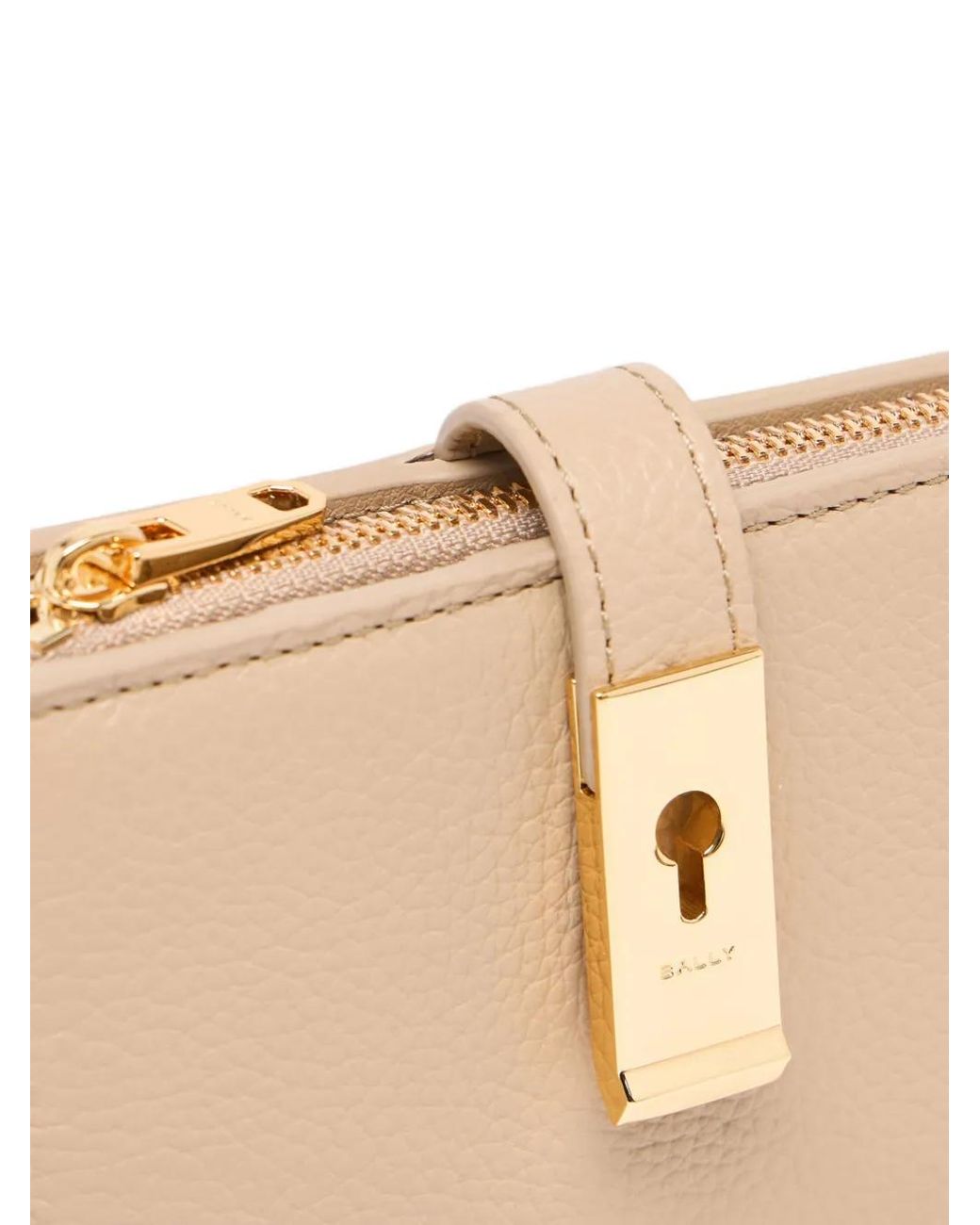 Bally Natural Lock Me Grained-Leather Wallet
