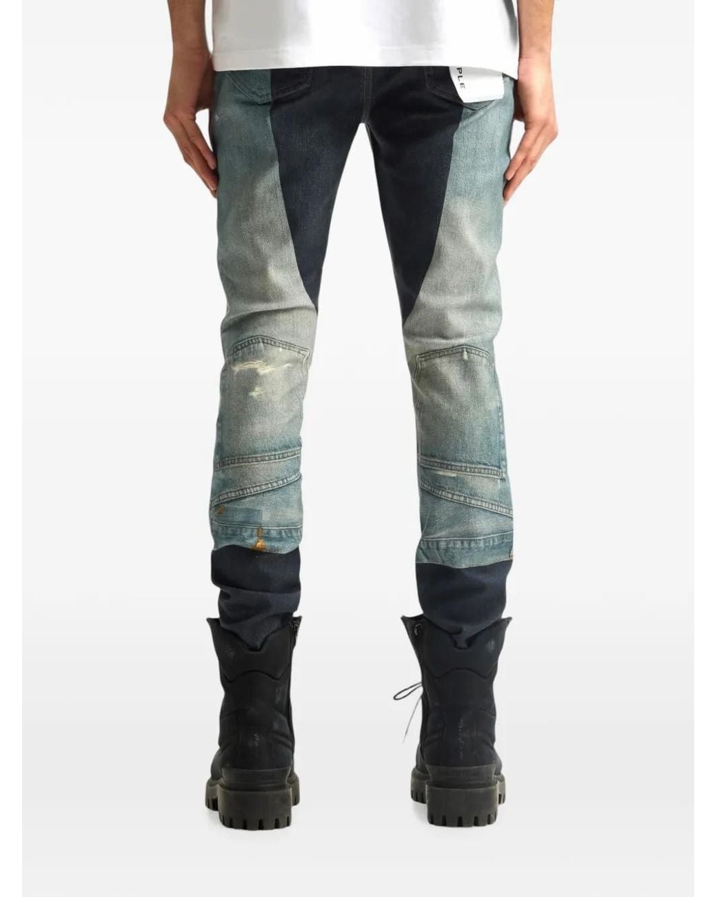 Purple Brand Blue Upside Down Jeans for men