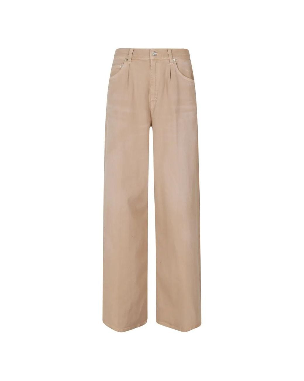 Dondup Natural Pleated Wide-Leg Jeans