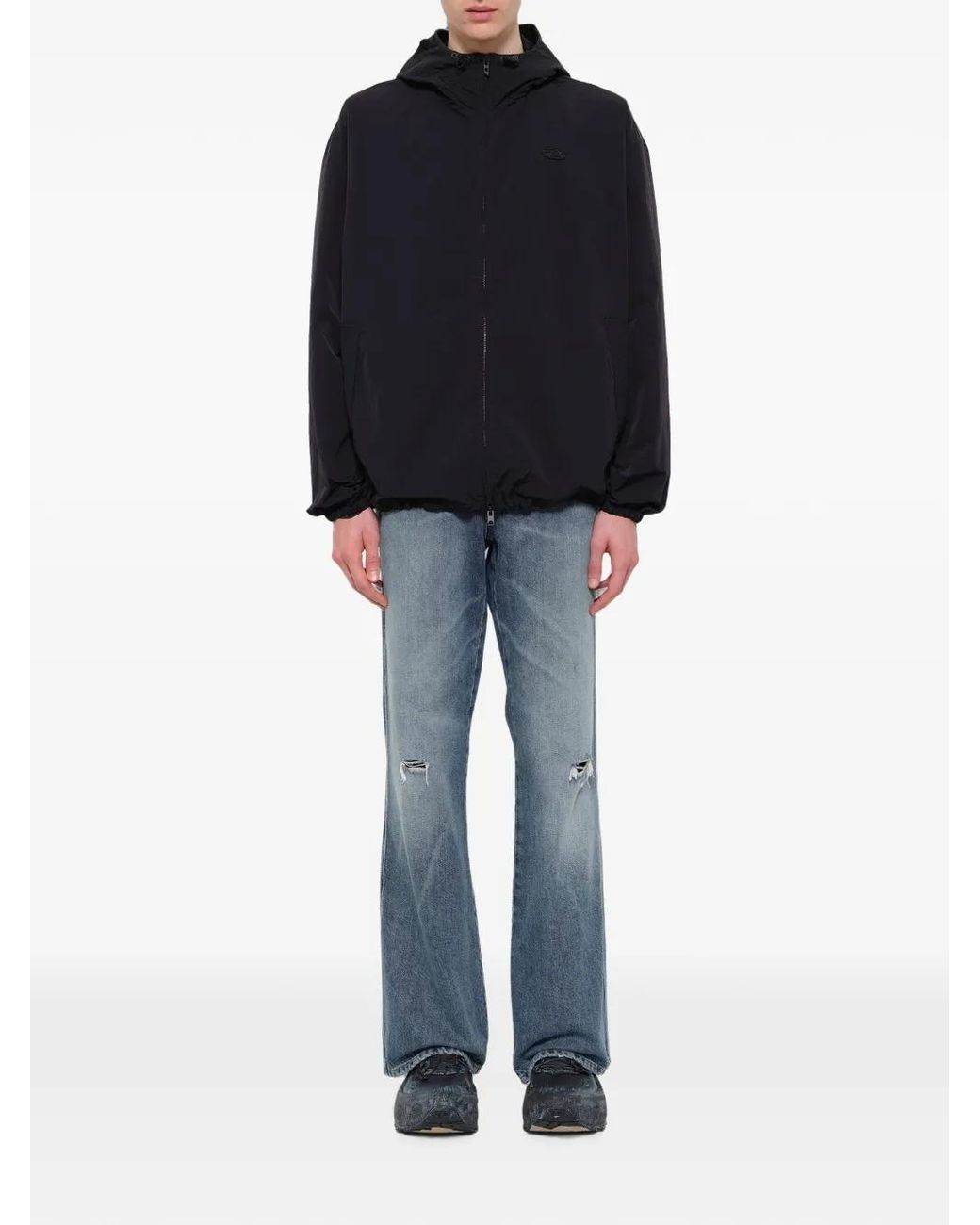 DIESEL Blue J-Askott Logo-Patch Jacket for men