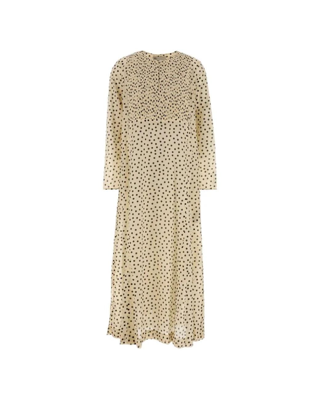Tory Burch Natural Polka-Dot-Pattern Dress