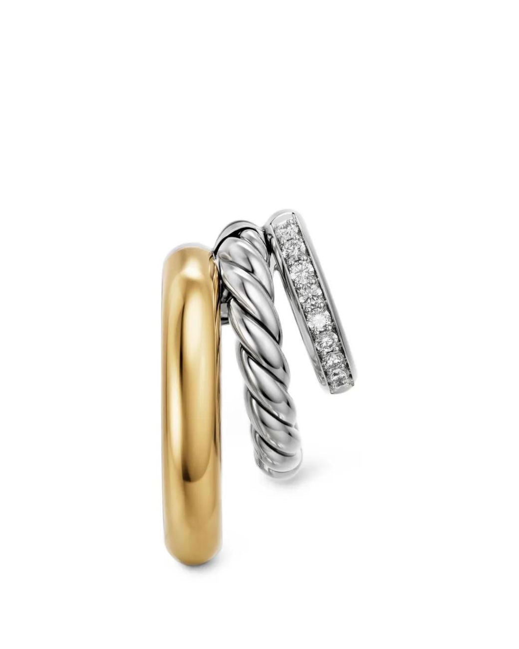 David Yurman White Dy Mercer Diamond Multi-Row Earrings