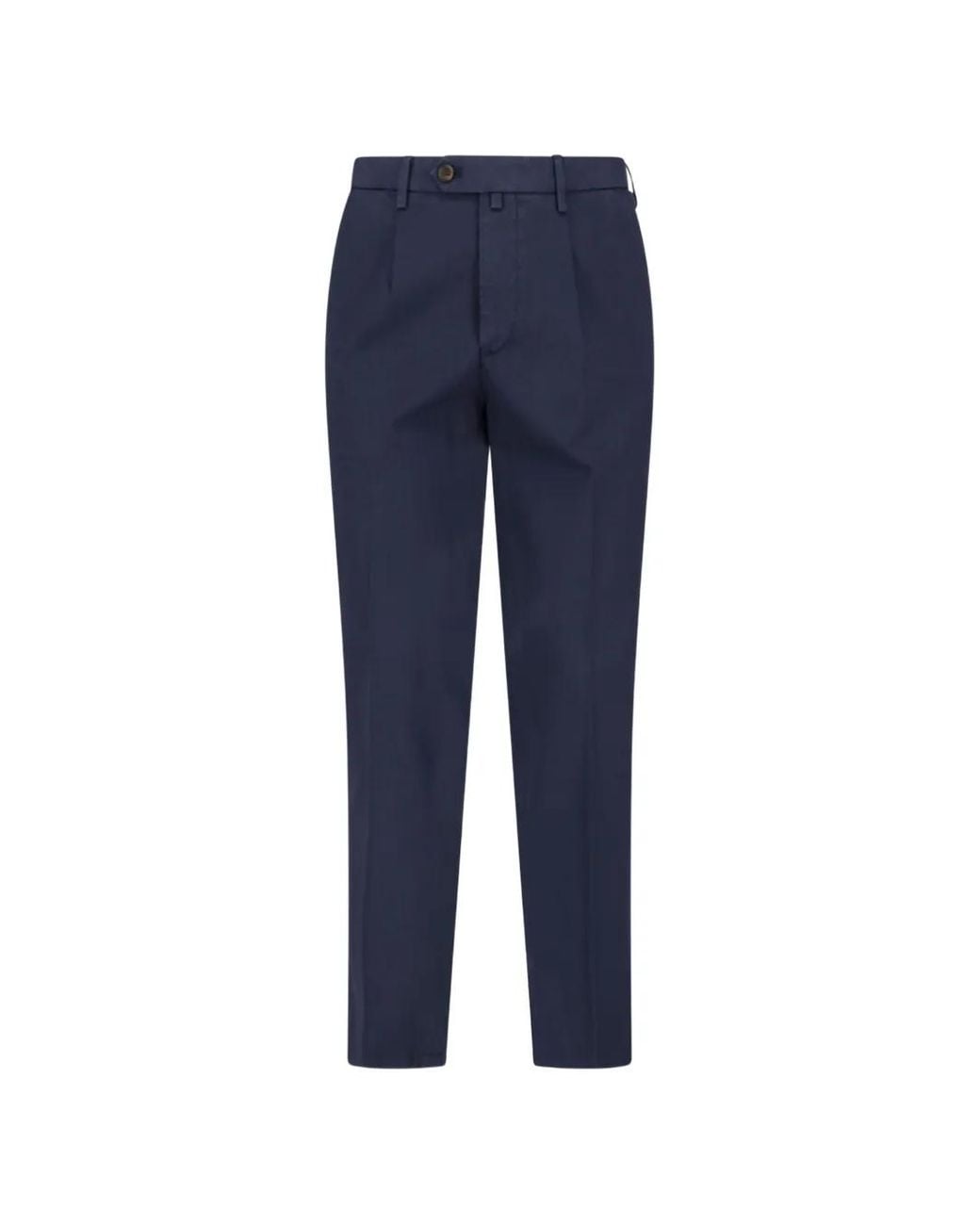 Briglia 1949 Blue Pleated Slim-Fit Trousers for men