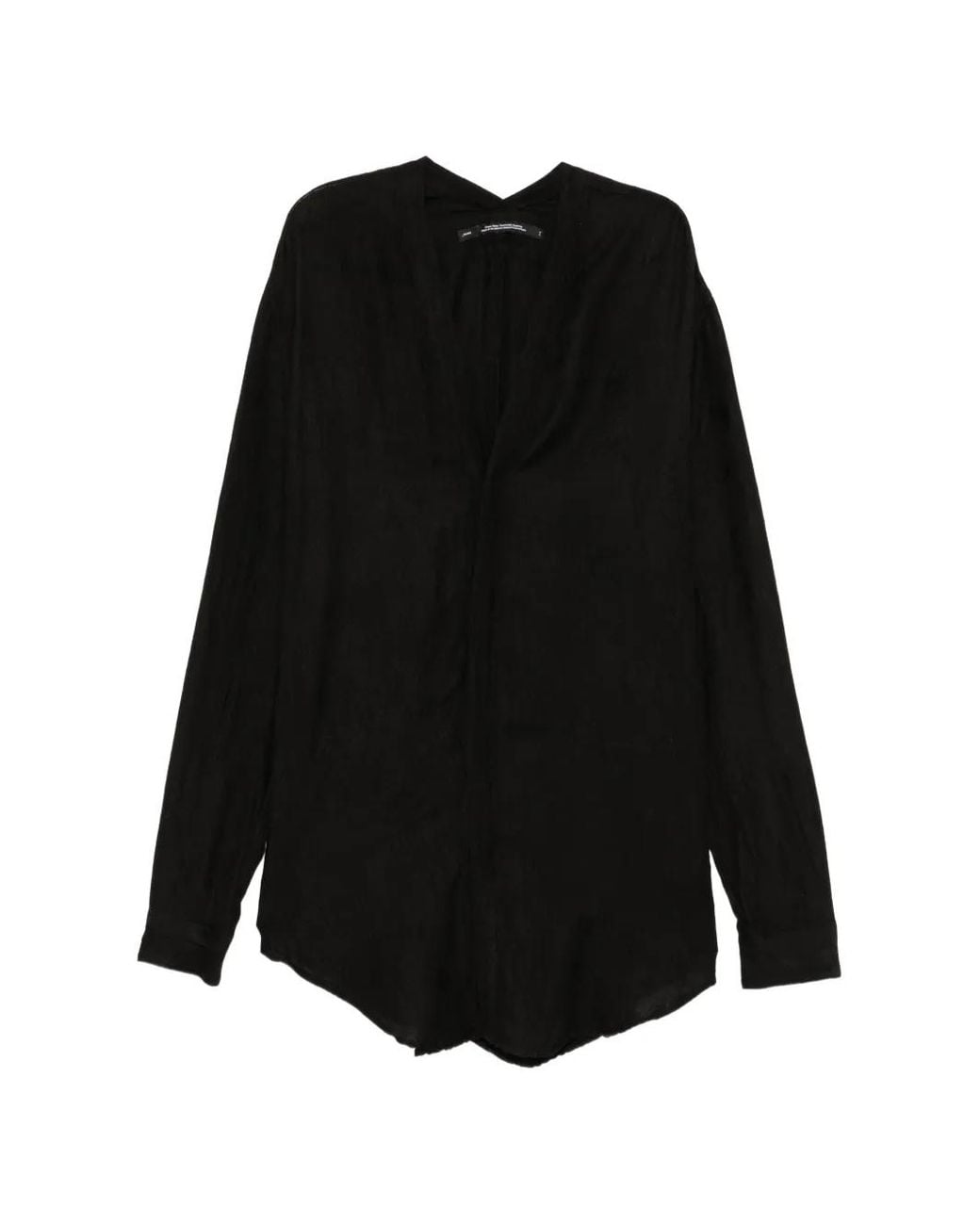 Julius Black V-Neck Long-Sleeve Shirt for men