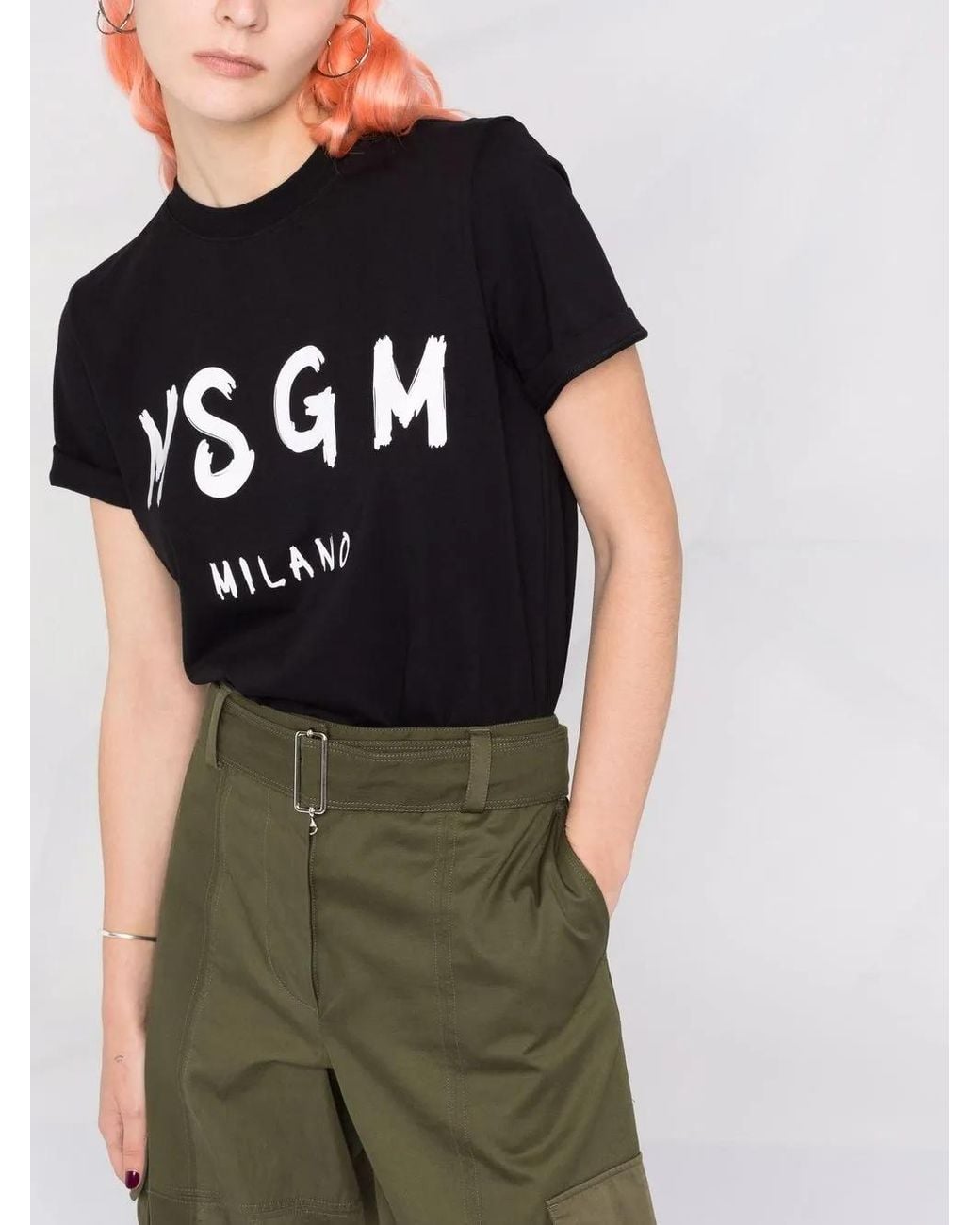 MSGM T-shirt Met Logoprint in het Black