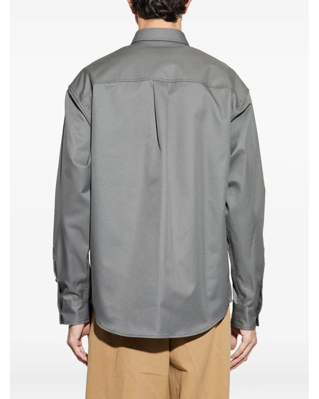DSquared² Gray Double-Pocket Cotton Shirt for men