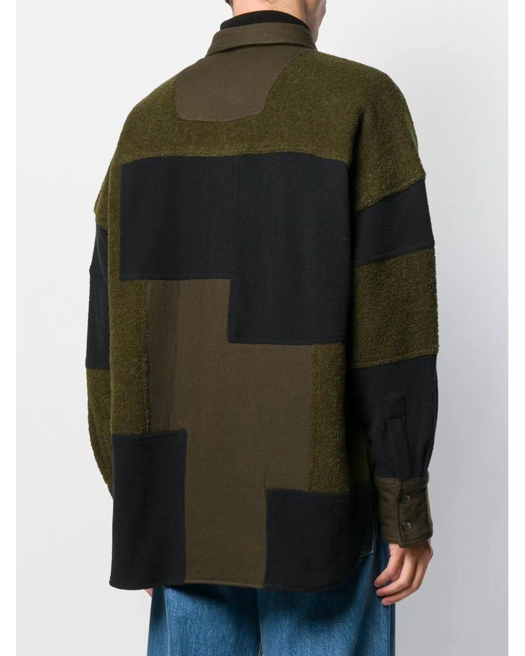 Ambush Black Patchwork Fleece Jacket for men