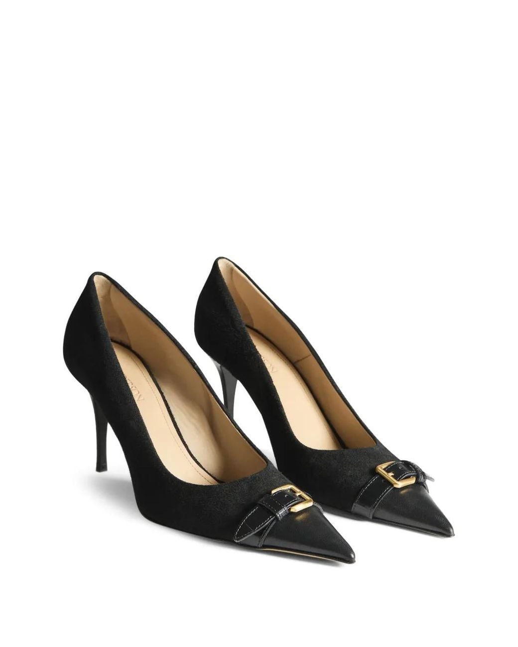 J.W. Anderson Black Buckle-Detail Pointed-Toe Pumps