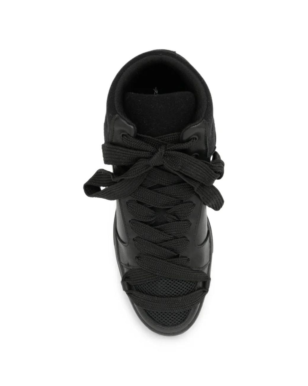 Yohji Yamamoto Black Vibram-Sole Panelled Sneakers for men