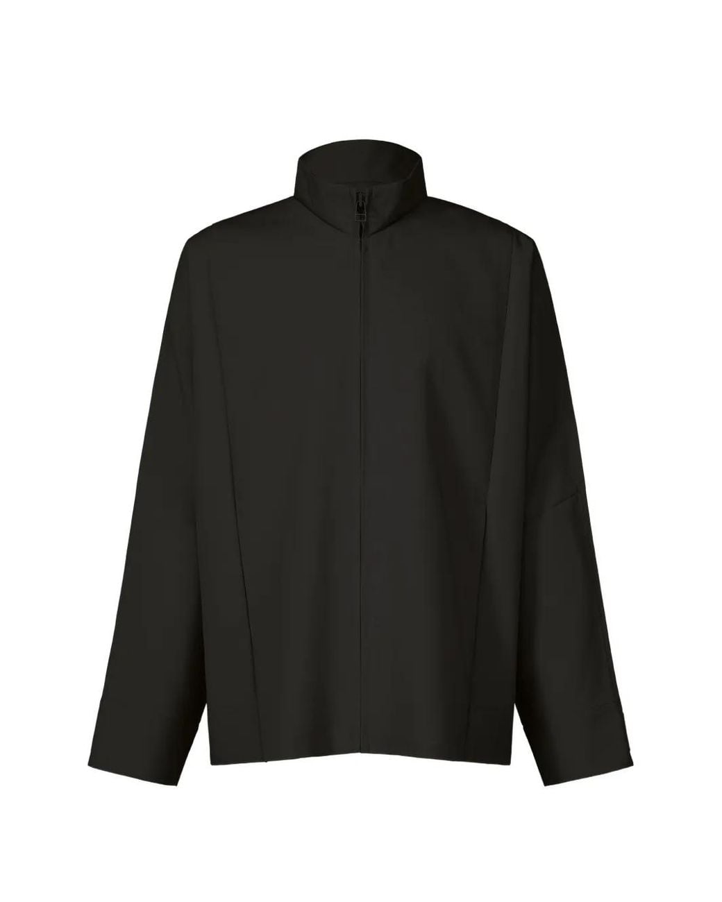 Issey Miyake Black High-Neck Button-Cuff Jacket for men
