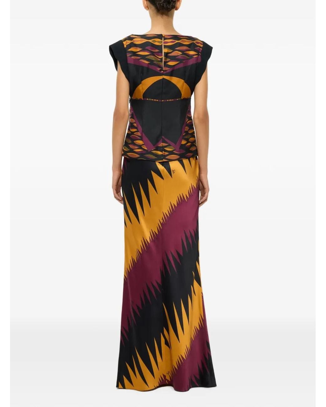 Emilio Pucci Red Drago-Print Satin Skirt