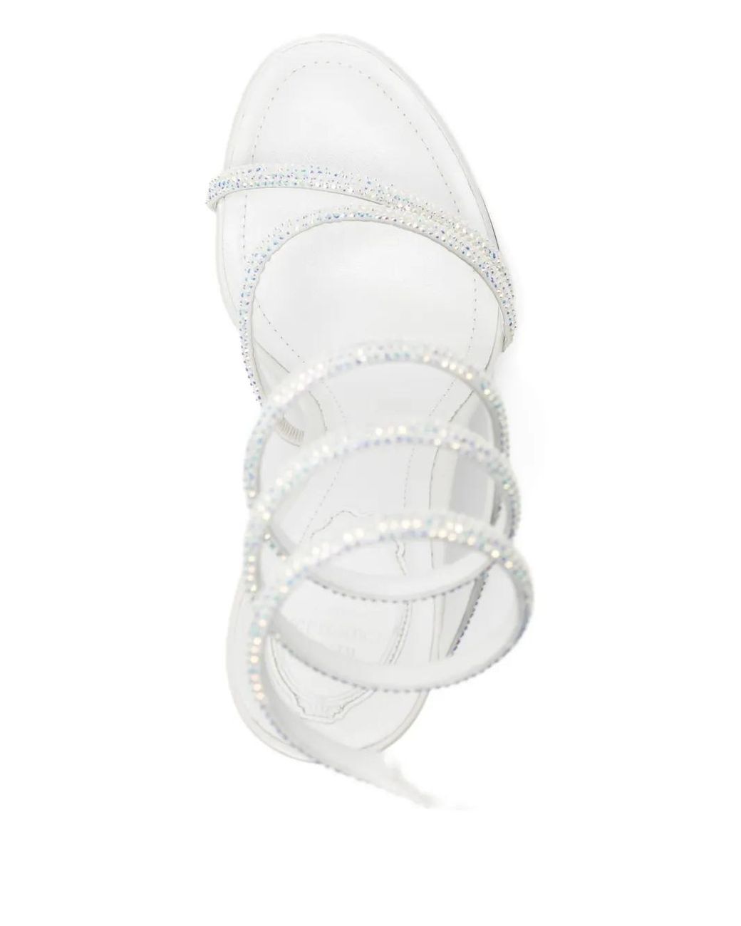 Rene Caovilla White 120Mm Spiral-Embellished Sandals