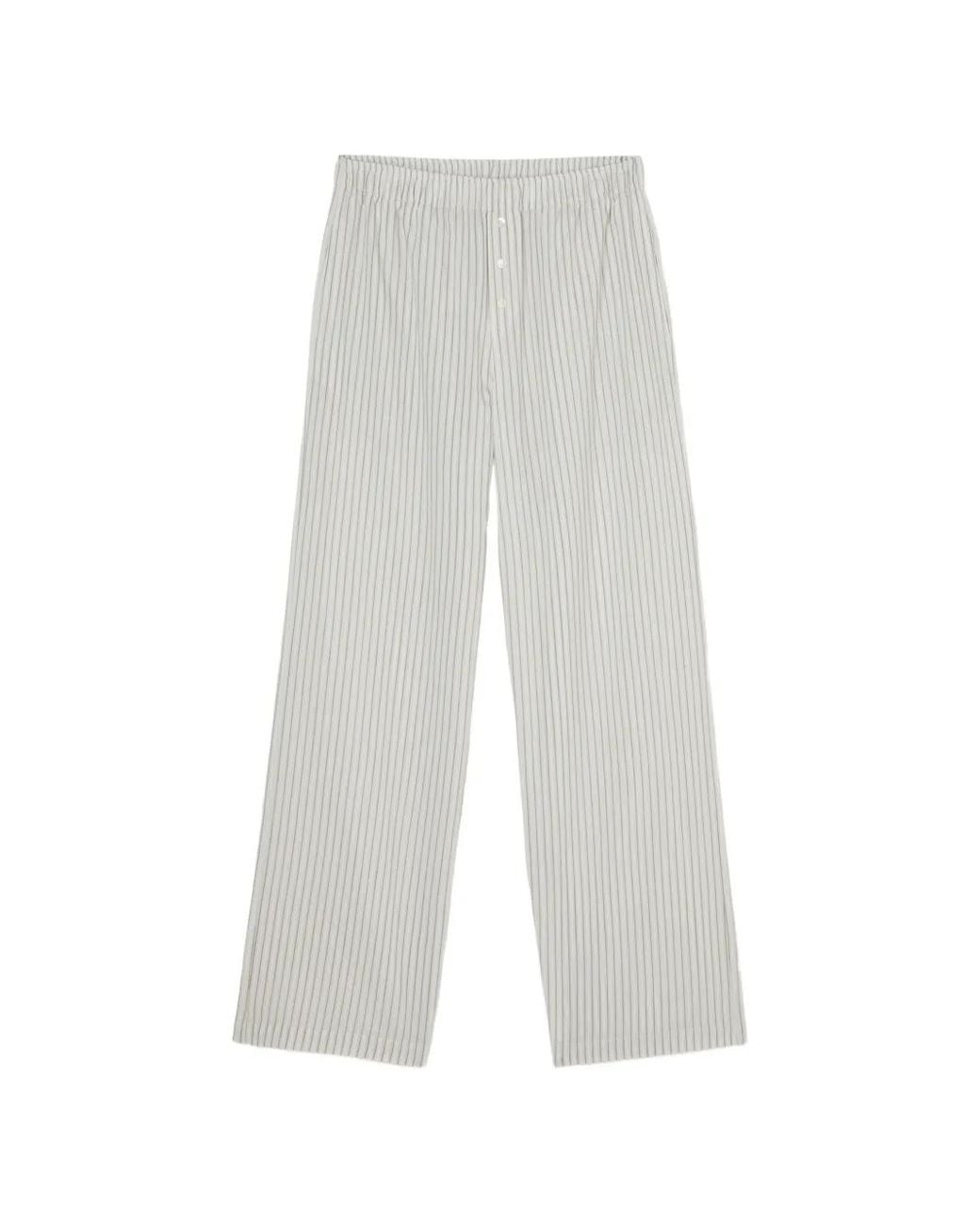 Rohe White Striped Wide-Leg Trousers