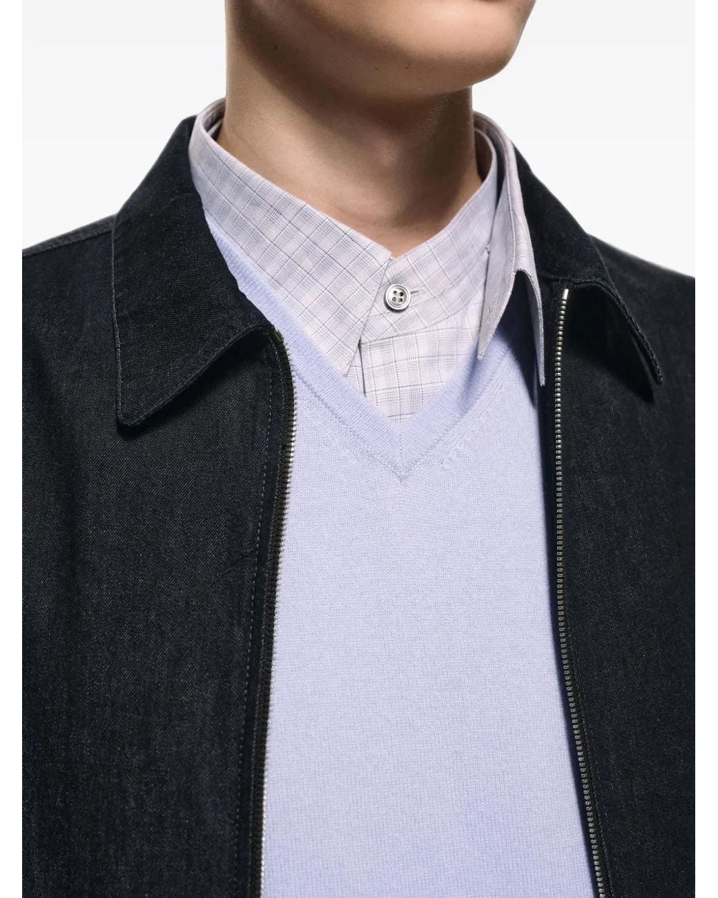 CROQUIS Blue Zip-Up Denim Jacket for men