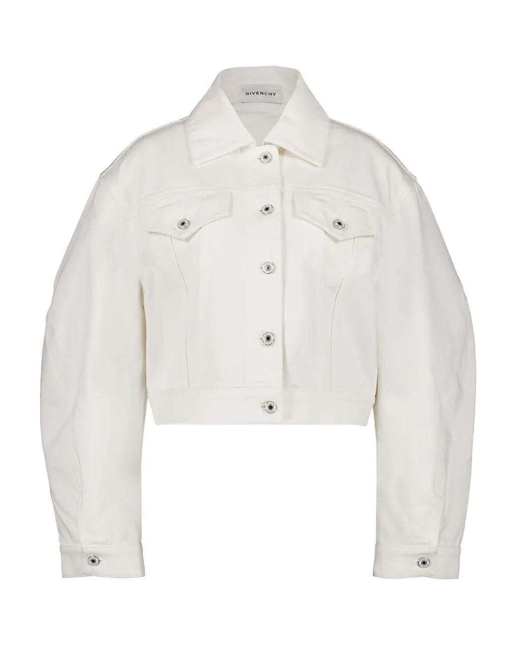 Givenchy White Logo-Patch Denim Jacket