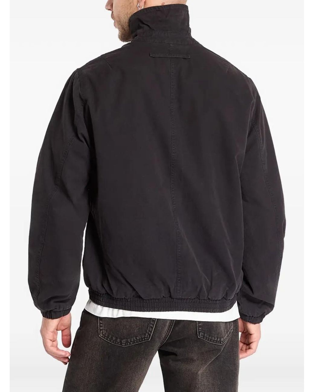 AllSaints Black Holman Ramskull Zip-Up Elasticated-Hem Jacket for men