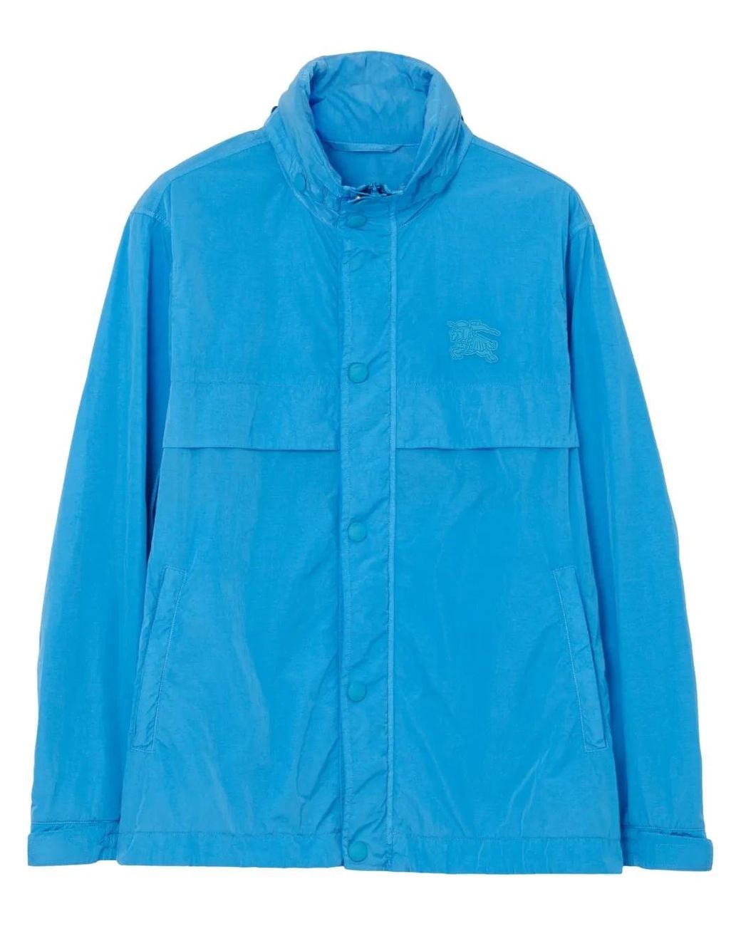 Burberry Blue Ekd Concealed-Hood Windbreaker for men