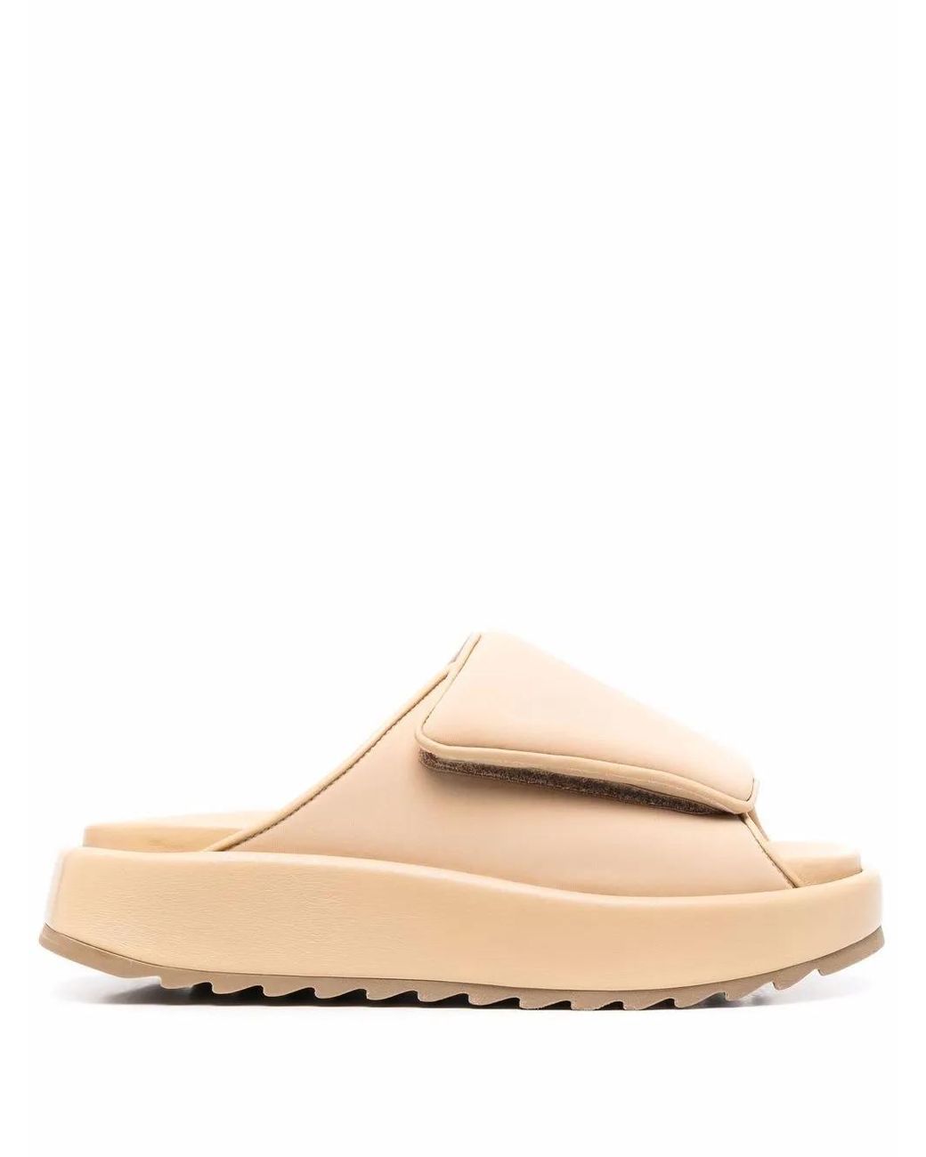Gia Borghini Natural Open-Toe Chunky Slides