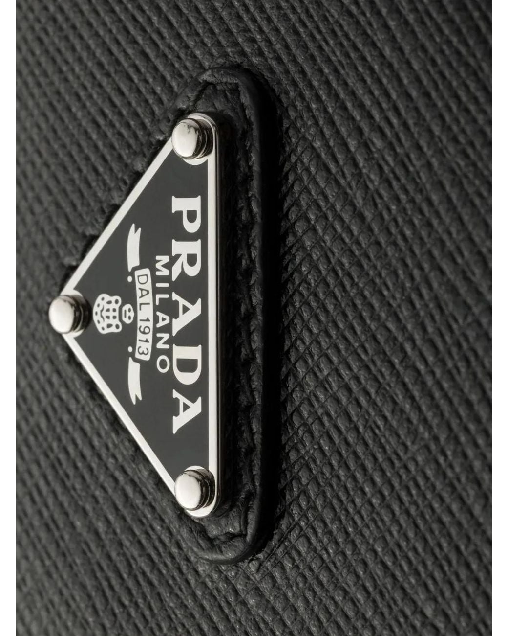 Prada Black Saffiano-Leather Card Holder