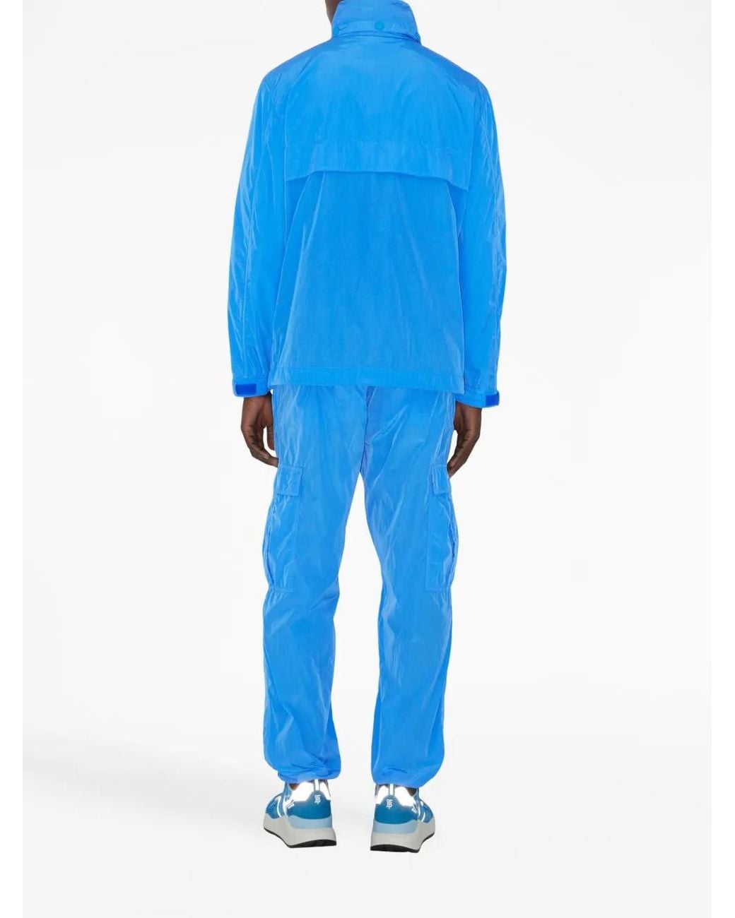 Burberry Blue Ekd Concealed-Hood Windbreaker for men
