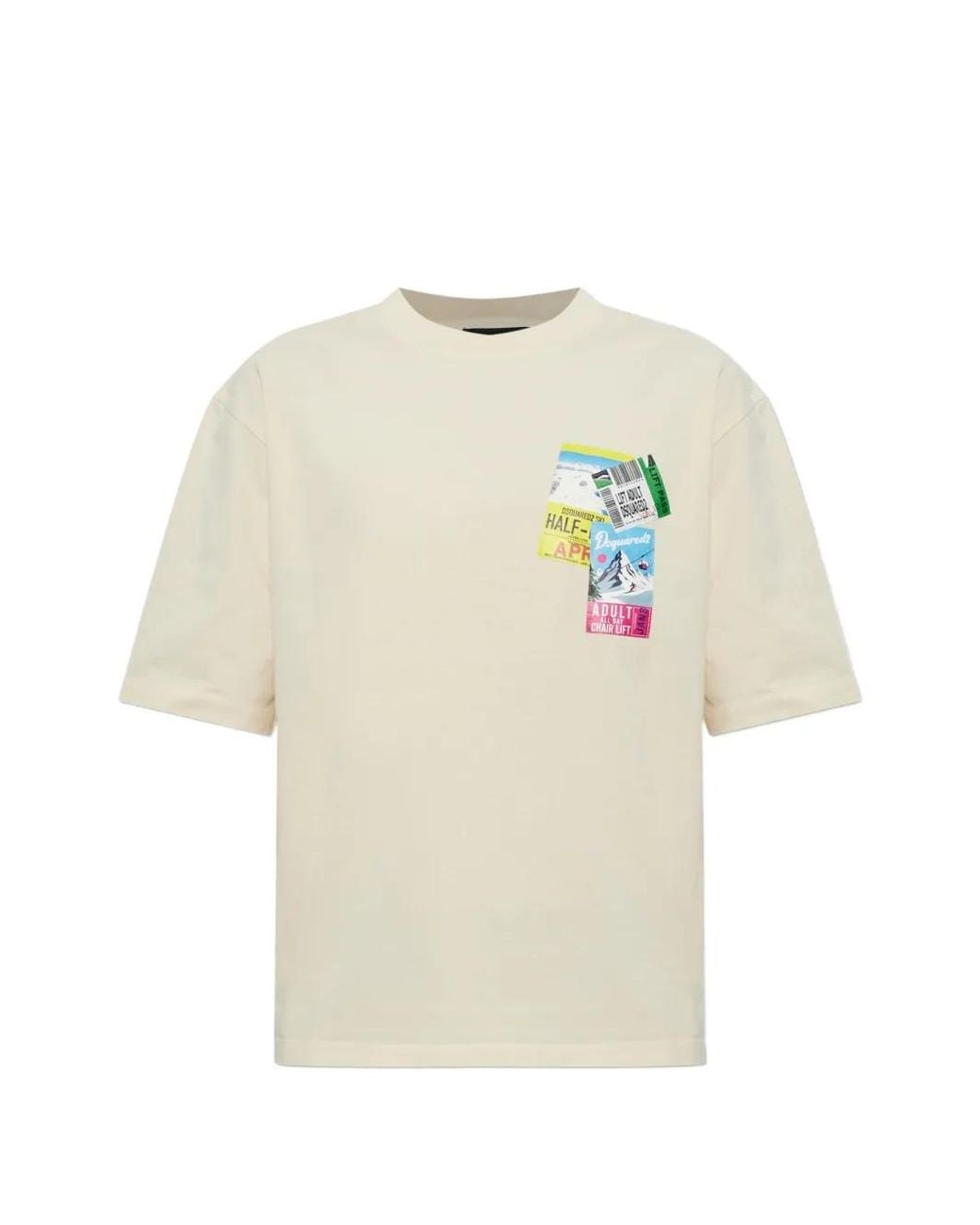 DSquared² White Patch-Detail T-Shirt for men
