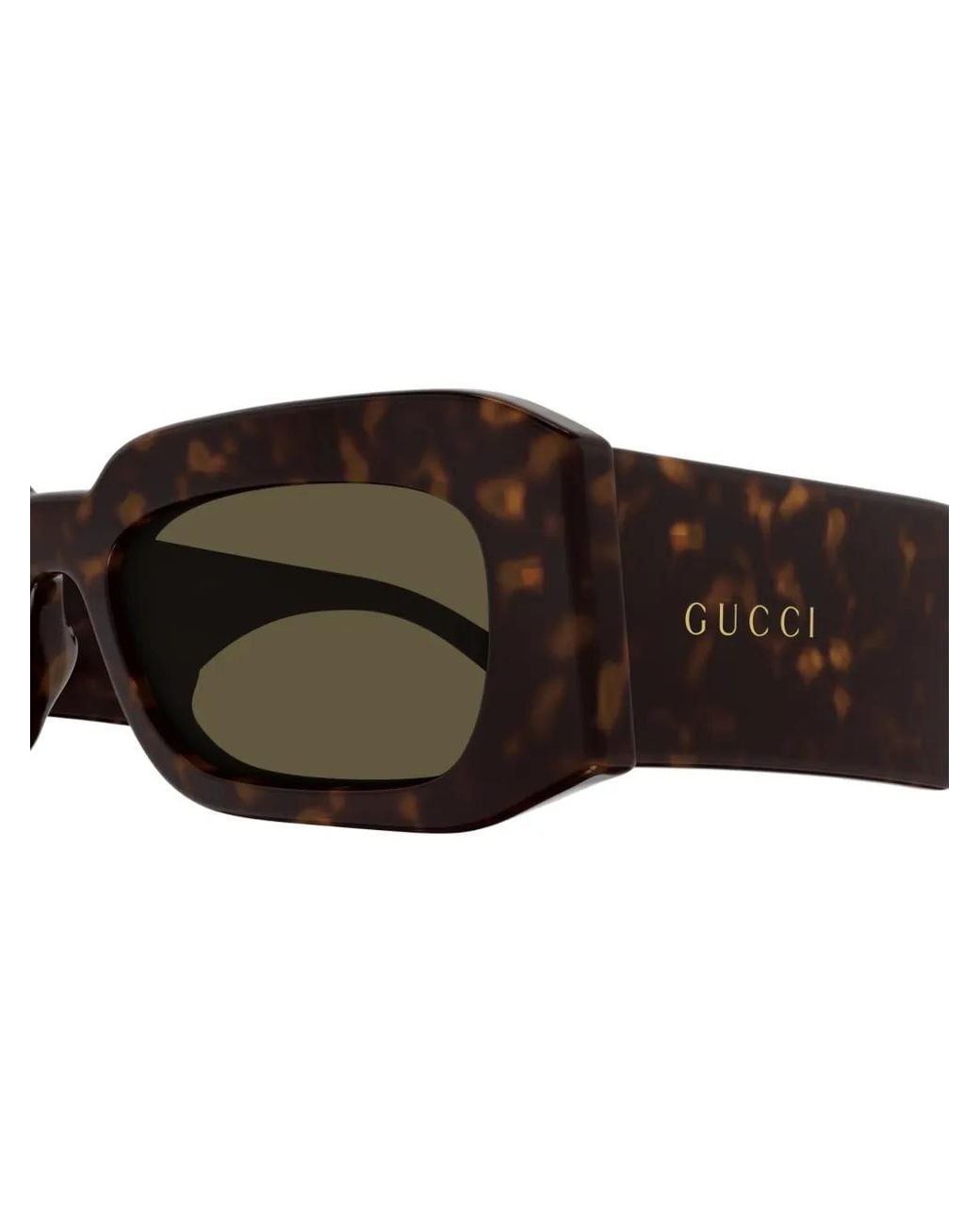 Gucci Brown Tortoiseshell-Effect Rectangular-Frame Sunglasses for men