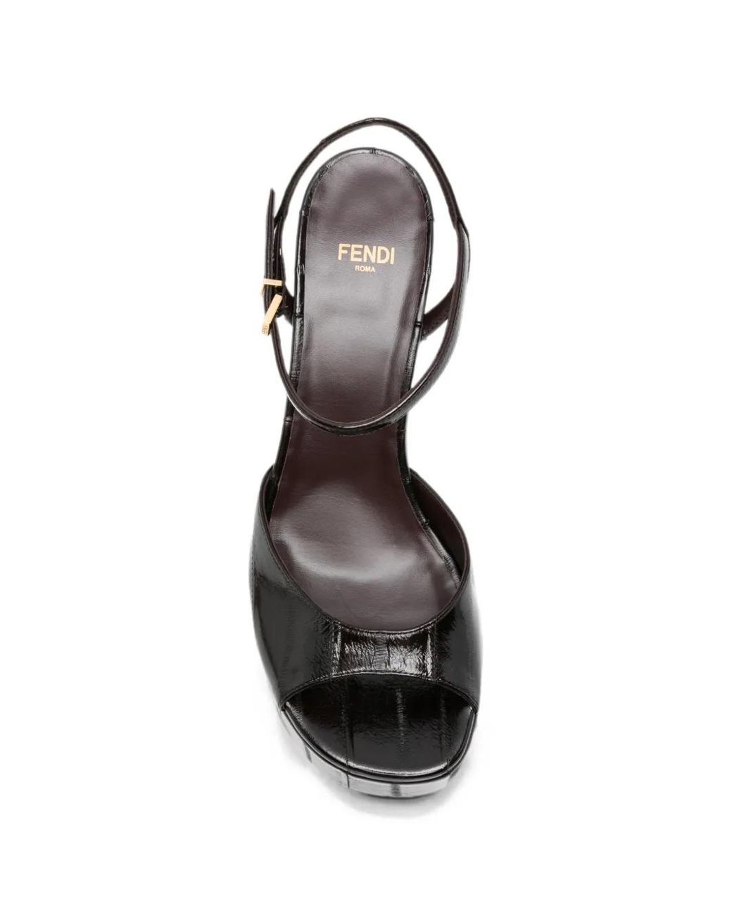 Fendi Black Arco Ankle-Strap Sandals for men